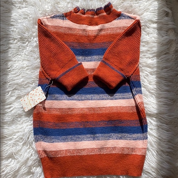 NWT Free People Best Intentions Striped Half Sleeve Sweater Shirt Size L - Picture 6 of 16